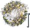 30" Pre-Lit Christmas Wreath for Front Door – Large Lighted Outdoor Wreath with White & Gold Xmas Balls, Beaded String, and Holiday Décor for Home, Porch, Fireplace, and Window